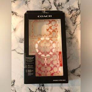 Coach Pink Ombré protective‎ MagSafe iPhone 15 pro max Case for Cell Phones